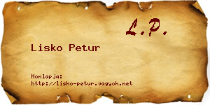 Lisko Petur névjegykártya